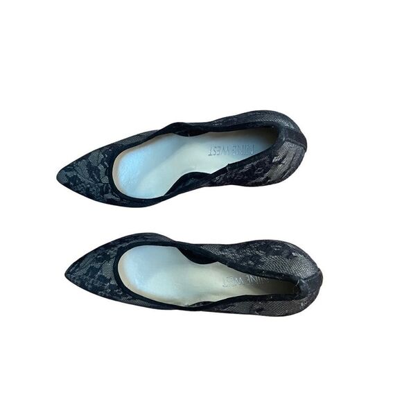 Nine West Women's Flax Dress Pump Heels in Black Floral Lace - Size 6 - Picture 7 of 9